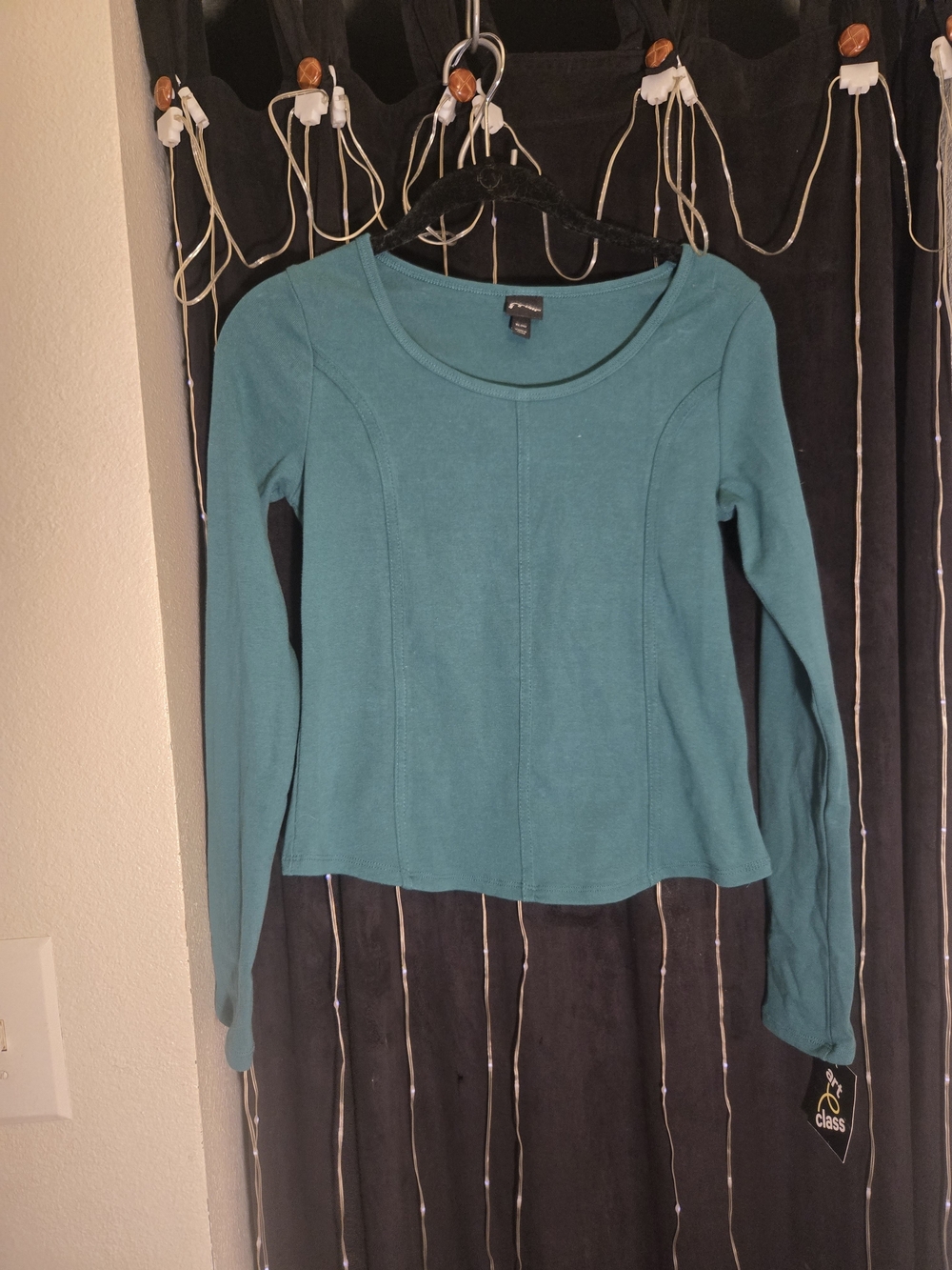 Teal Long-Sleeve Scoop Neck Top - Unbranded